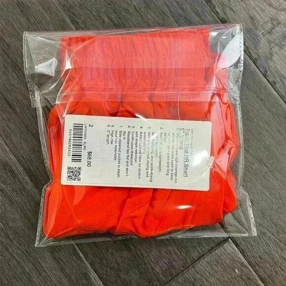 Lululemon NWT Track That High-Rise Lined Short 5" Solar Orange - Picture 10 of 10